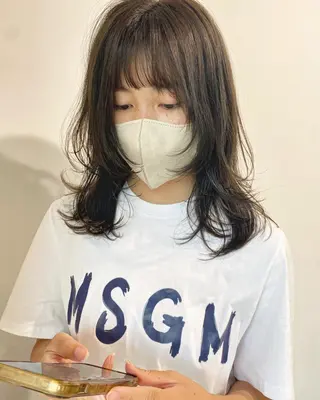 ミディアム カラー レイヤー/大人ボブ| ワタナベ リョウカのヘアスタイル