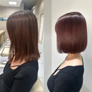 ショート カラー 髪質改善/縮毛矯正 /レイヤーカット岡部のヘアスタイル