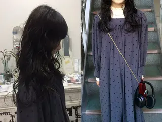 ロング パーマ 杏華レイヤー/ パーマ/ハイトーンのヘアスタイル