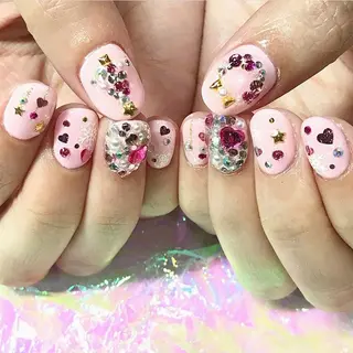 ネイル 渋谷／チップ長さ出し 👑アプレgel-xのネイルデザイン