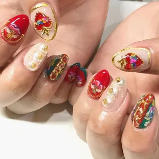 ネイル 渋谷／チップ長さ出し 👑アプレgel-xのネイルデザイン