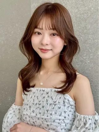 セミロング カラー ヘアアレンジ ⭐️巻ける縮毛矯正/ レイヤー to-kiのヘアスタイル