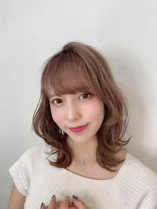 ミディアム 髪質改善✨艶髪 韓国ヘア 池内 祐樹のヘアスタイル