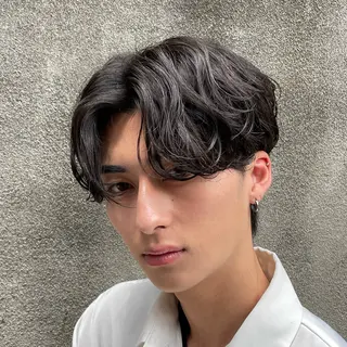 ショート カラー パーマ ヘアアレンジ メンズ 亀井隆汰/メンズ専門 パーマ/フェード可のヘアスタイル