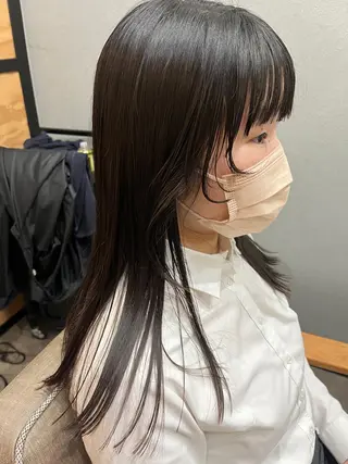 ミディアム カラー パーマ ヘアアレンジ メンズ キッズ ネイル マツエク・マツパ アイブロウ 久木原 ゆりのヘアスタイル