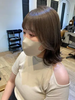 セミロング 新宿/顔周りカット +レイヤー=しずく♩のヘアスタイル
