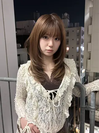ロング カラー Ryo/艶カラー /小顔レイヤーカットのヘアスタイル