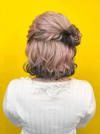 ミディアム ヘアアレンジ 新宿 / ヘアメ専門 / aira♡*。゚のヘアスタイル