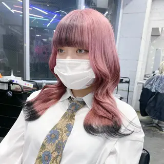 セミロング カラー 💗💗韓国レイヤー yu-ki💗💗のヘアスタイル