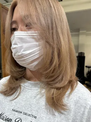 ミディアム カラー 透明感カラー 天羅のヘアスタイル