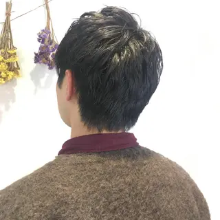 パーマ メンズ 小顔レイヤー/ ベージュ🤍Rieのヘアスタイル