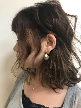 ミディアム カラー パーマ ヘアアレンジ メンズ キッズ ネイル マツエク・マツパ Lien 深井店のヘアスタイル