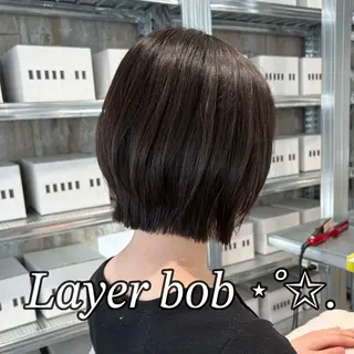 ミディアム 🩵 縮毛矯正/ボブ 🩵佐藤 さくらのヘアスタイル