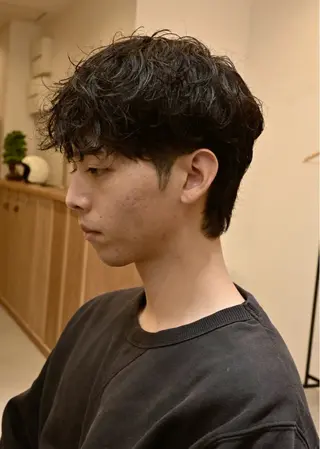 ミディアム パーマ メンズ 津山幸次郎 大阪福島/メンズのヘアスタイル
