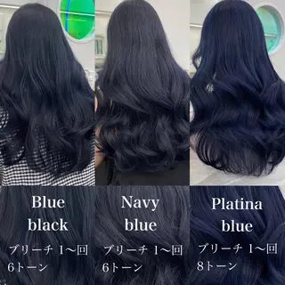 ロング カラー 暗髪🩶ラベンダー/ ブルー/ユウナ🤍のヘアスタイル