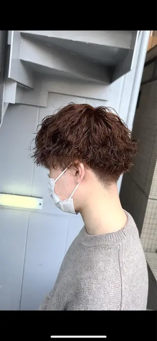 パーマ メンズ 曲がる縮毛矯正 LIBER 岩名のヘアスタイル