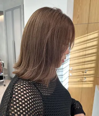 ミディアム カラー ショートヘア 縮毛矯正/福田梢のヘアスタイル