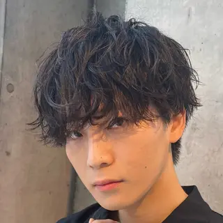 ミディアム パーマ ヘアアレンジ メンズ fifth 石川 凪のヘアスタイル