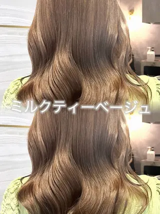 セミロング カラー あみ/暗髪オリ ーブ特化🍃髪質改善のヘアスタイル