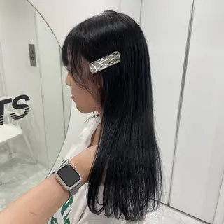 ロング カラー ラベンダー💜 グレージュ🩶のヘアスタイル