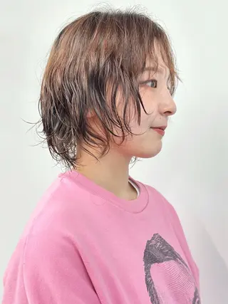 ショート パーマ ボブ/ゆるふわ ボブパーマ/とういのヘアスタイル