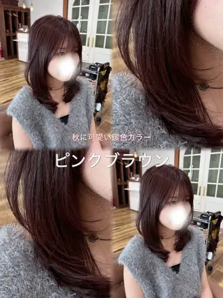 ミディアム カラー &.TIGRE 越冨 レイヤー/顔周り特化のヘアスタイル