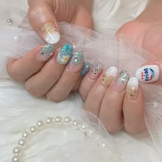 ネイル Blue daisy RIN🎀のネイルデザイン