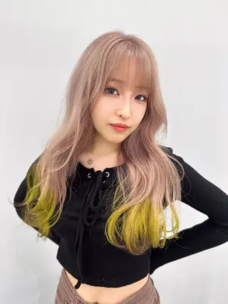 ロング カラー 新宿ブリーチ カラー美容師YUGOのヘアスタイル
