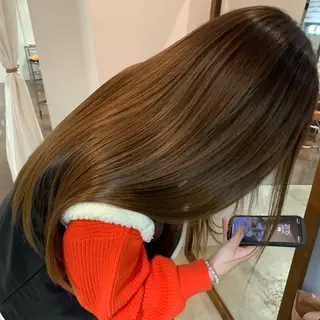 ロング パーマ 的場 莉音のヘアスタイル