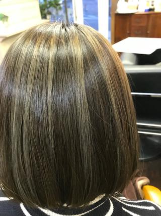 ミディアム カラー 桧山 真のヘアスタイル