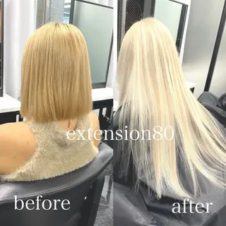ロング カラー エクステ🩵ブリーチ 韓国ヘア🩵KAEのヘアスタイル