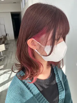 ミディアム カラー 艶カラー⏳ブリーチ Natsukiのヘアスタイル