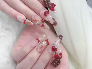 ネイル MochiMochi 🎀新宿/長さ出しのネイルデザイン