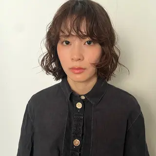 ショート パーマ ハナ🌼 梅田/ボブ/パーマのヘアスタイル