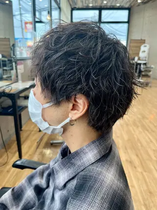 パーマ メンズ 仁木 謙太のヘアスタイル