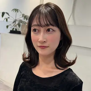 ミディアム 顔周りレイヤー꙳⋆ ミディアム⌇SAKIのヘアスタイル