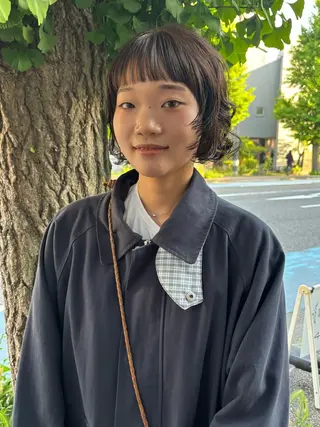 ショート パーマ 小日向 沙織のヘアスタイル