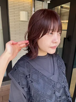 ミディアム カラー 暖色/パーマ 🌼クニトウメイのヘアスタイル