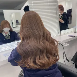 ロング カラー ヘアアレンジ 🫧モテる💗ダメー ジレスハイトーン🫧のヘアスタイル