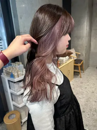 ミディアム ︎🤎W color MIYU‎🤎のヘアスタイル