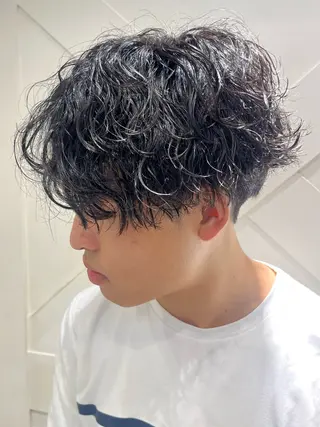 ミディアム パーマ 小倉 聖也のヘアスタイル