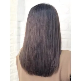 ミディアム カラー 髪質改善特化KIZU /ブリーチ縮毛矯正のヘアスタイル