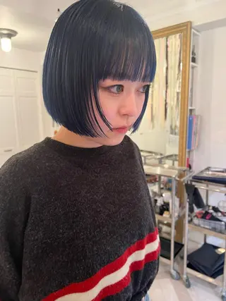 カラー ブリーチカラー🎀 韓国風/寺門美優のヘアスタイル