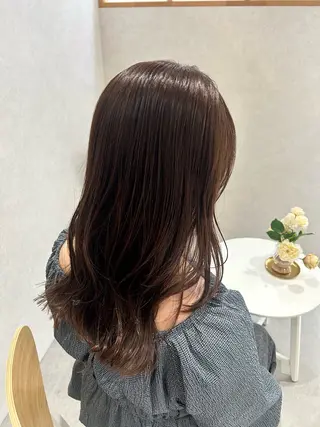 セミロング mao🌼 bob オリーブカラー🌿のヘアスタイル