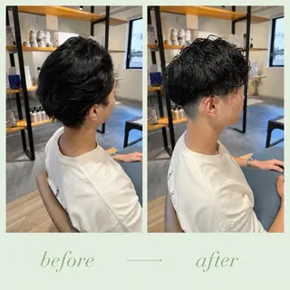 パーマ メンズ フジイイブキ 髪質改善カラーのヘアスタイル