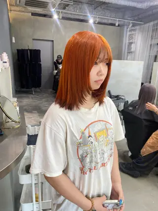 ミディアム カラー 前橋 姫奈のヘアスタイル
