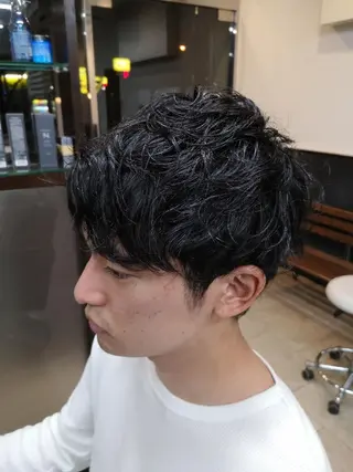 ミディアム メンズ RELATION /メンズ/バーバーのヘアスタイル