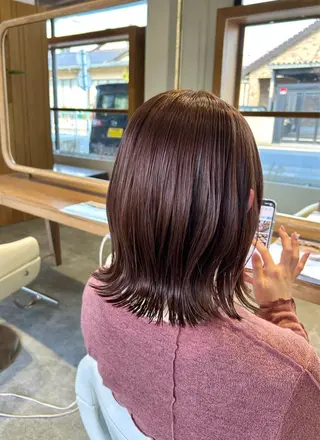 ミディアム カラー 佐藤 悠生 メンズパーマ.カットのヘアスタイル