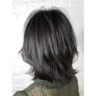 ミディアム カラー 髪質改善特化KIZU /ブリーチ縮毛矯正のヘアスタイル