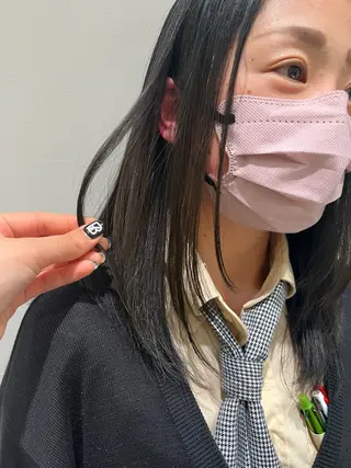 ミディアム カラー ramphy 柴原 夢奈のヘアスタイル